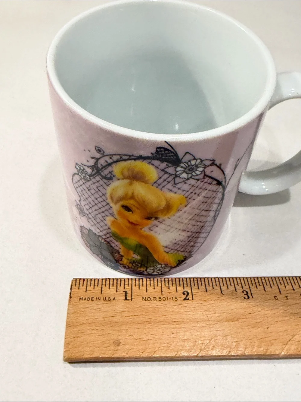 DISNEY Fairies Tinkerbell Tink 8oz Lavender Mug/Coffee /Tea Cup Fairy Collection